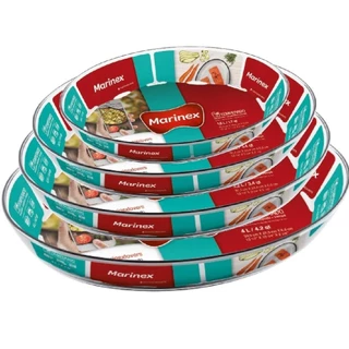 Conjunto 4 Travessas Oval de Vidro 1,6L 2,4L 3,2L 4L Marinex Nadir