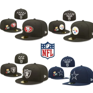 NFL Raiders Steelers New Hat SF49 Não Ajustável Totalmente Fechado Baseball Cowboy Hip Hop Masculino E Feminino