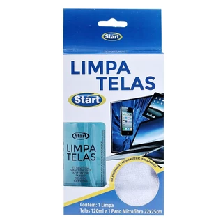 Limpa Tela 120ml + Pano Microfibra Start Removedor Tela Sujeira