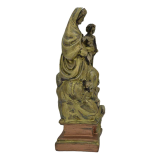 Estátua Nossa Senhora Do Rosário Anos 70 Policromia Em Gesso