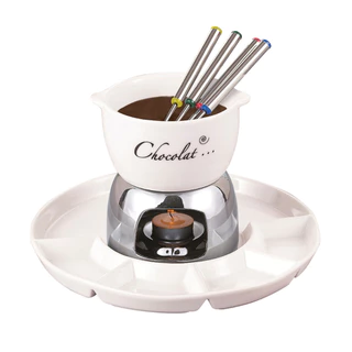 Conjunto Aparelho De Fondue 8 Peças Chocolate Frutas Queijos Hauskraft