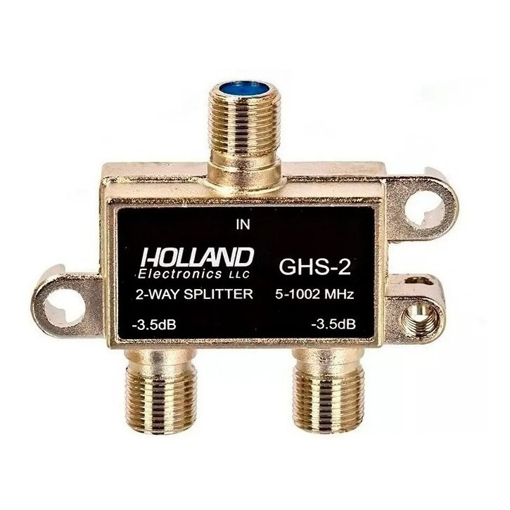 Divisor de Sinal 1x2 Saídas 2-Way Splinter Blindado para Antena Vhf Uhf Net Tv Cabo GHS-2 - Holland