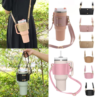 Porta Garrafas De Água De Couro PU Para Stanley 30 Oz & 40 Tumbler | Com Alça Ajustável , Sacos Cartões Copo