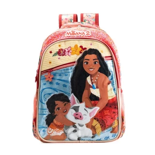 Mochila Escolar Infantil Moana Rosa