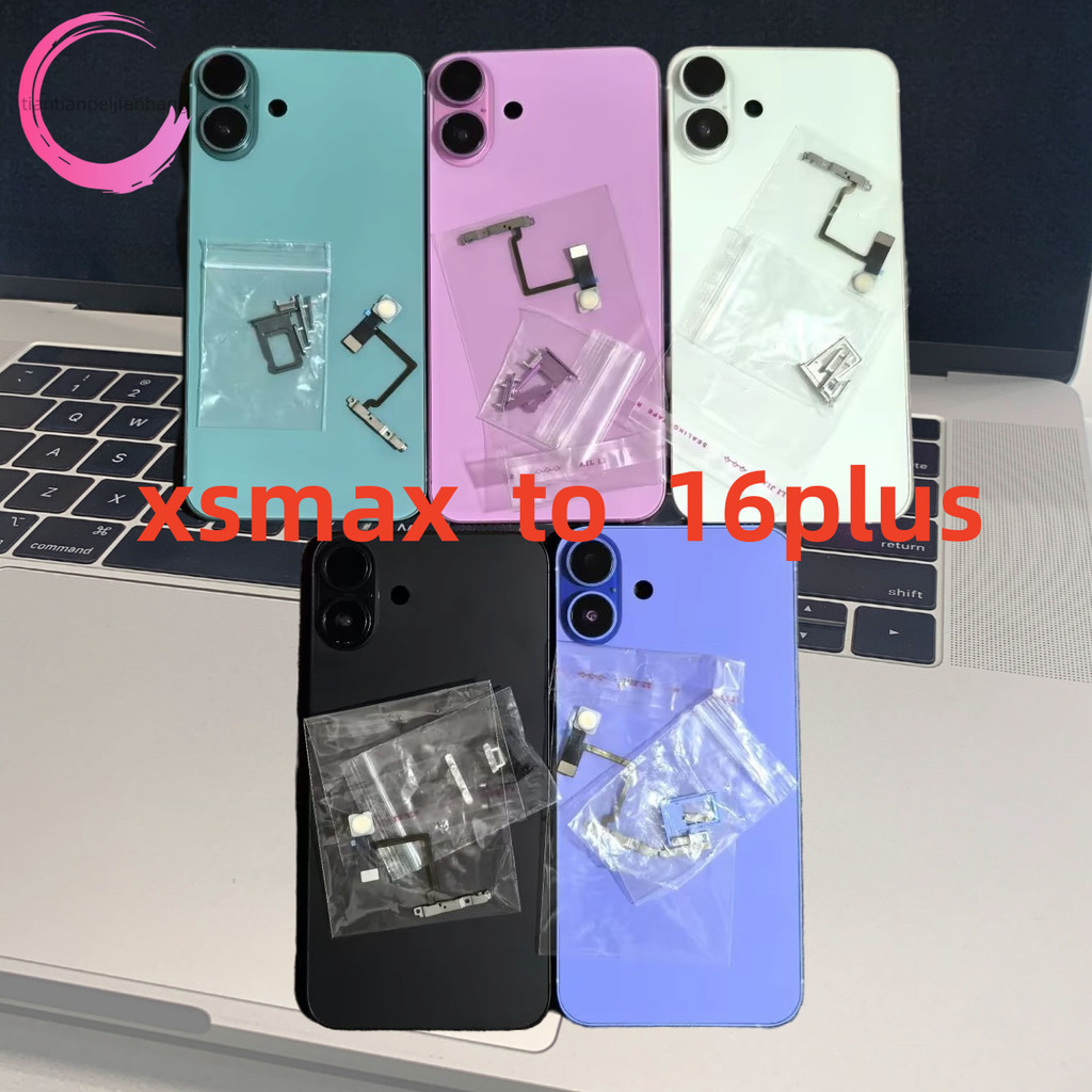 Carcaça DIY XSMAX A 16plus , Corpo 16 plus Tampa Traseira Moldura Média , XS max Como