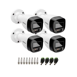 Kit 4 Câmeras Intelbras VHD 1220 B G7 Full Color Full HD Visão Noturna Colorida 20m IP67 + Conectores