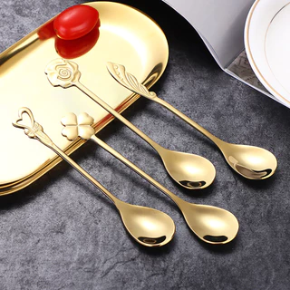 MODUS 4 Peças Conjunto De Colher De Aço Inoxidável Talheres De Ouro Para Café Ferramentas De Café De Cozinha