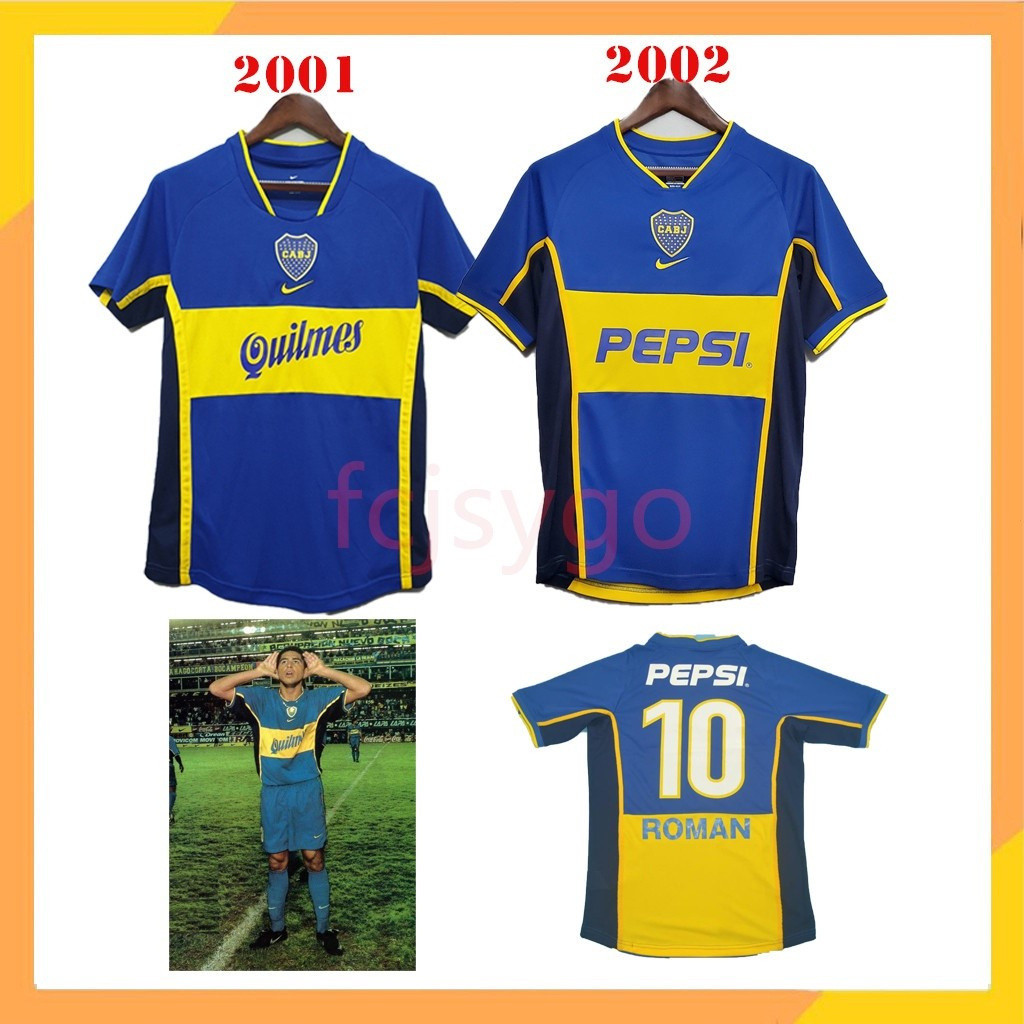 Juniors Cabj 2001 2002 Riquelme Boca Romana Camisa De Futebol