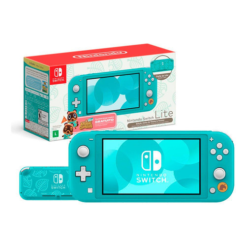 Nintendo Switch Lite Turquesa 32gb Edição Animal Crossing com Jogo