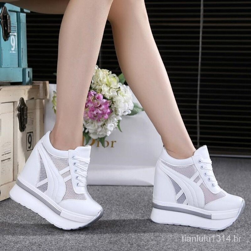 Tênis Feminino Casual Salto Alto Sneaker