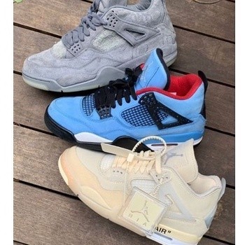 Nova Bota Nike Air Jordan 4 Sapatos De Basquetebol Esportivo Cinza Azul Preto Baixo