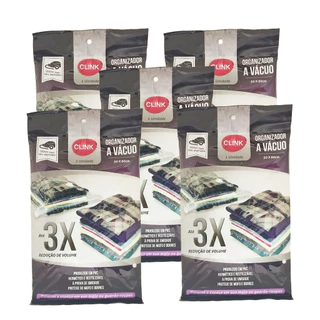 Kit 5un Saco Vácuo Organizador Guardar Roupa Mala