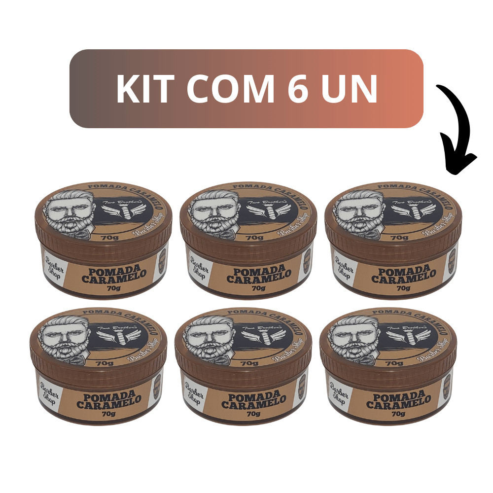 Pomada Modeladora Caramelo Two Trothers Classic 70g Kit com 6 Pomadas