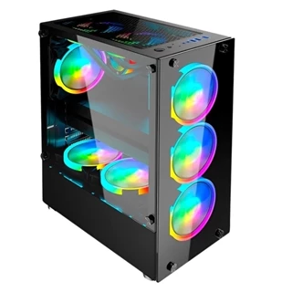 GABINETE GAMER LEX4 MID-TOWER ATX FS-GLASS BLACK LINE