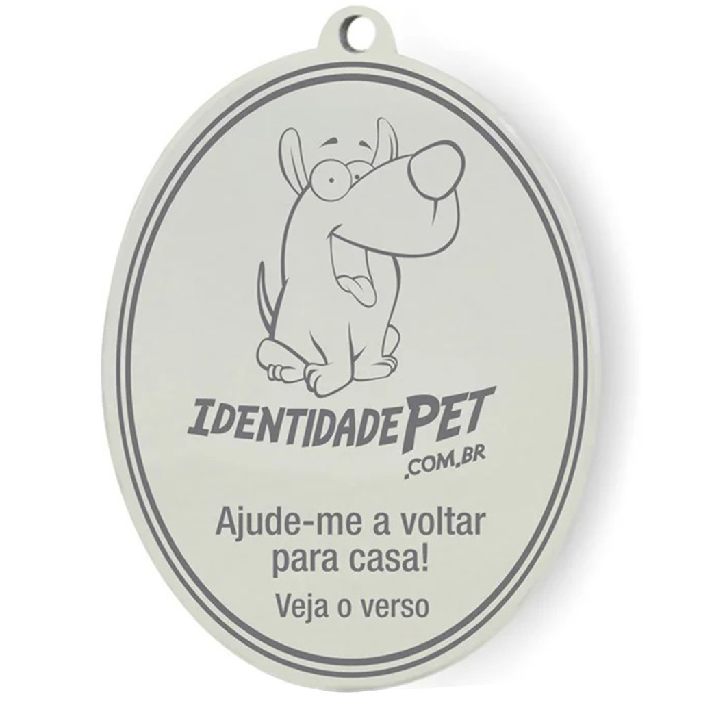 Medalha Placa Pingente Identificação Identidade GPS Cachorro Cães Furacão Pet
