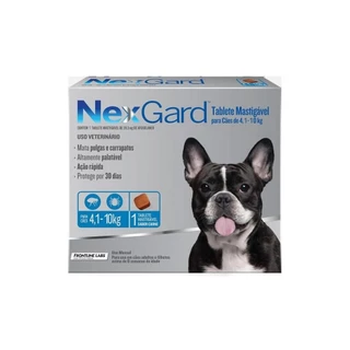 Antipulgas e Carrapatos NexGard para Cães de 4,1 a 10kg