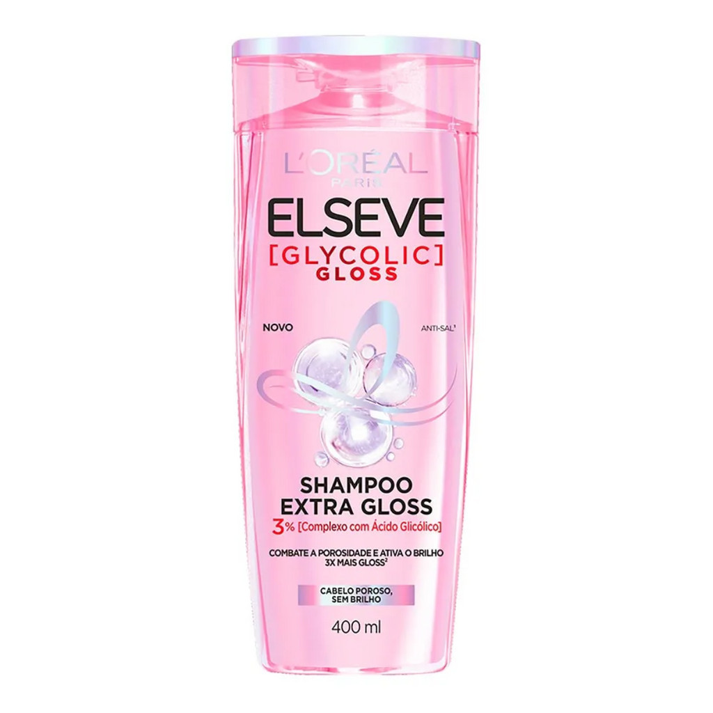 Shampoo Elseve Glycolic Gloss Cabelos 3x Mais Brilho 400ml | Shopee Brasil