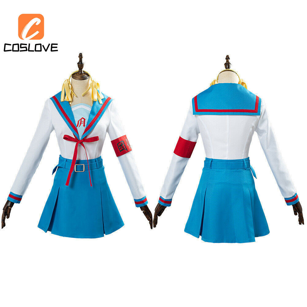 Anime Personagem Suzumiya Haruhi Cosplay Fato De Fantasia Para Mulher De  Manga Longa Vestido De Festa Uniforme Da Escola | Shopee Brasil