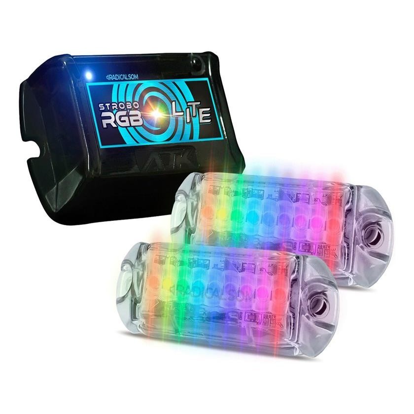 Strobo Ajk Lite 2 Farois Rgb Central Light Led 3w 64 Efeitos