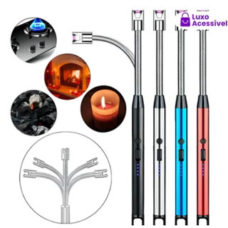 Isqueiro De Plasma Ecológico Para Fogão , Velas , Camping , Recarregável Por USB , Versão Luxuosa