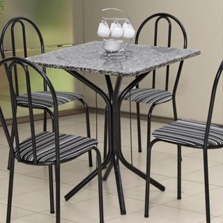 Mesa de Jantar Quadrada Thais Preta 70 cm