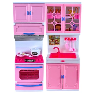 Kit Mini Cozinha Pia Fogao Forno Infantil Luzes Som Castela