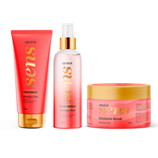 Labotrat Kit 3un - 1un Body Splash + 1un Hidratante + 1un Esfoliante Scrub - Morango + Rubi