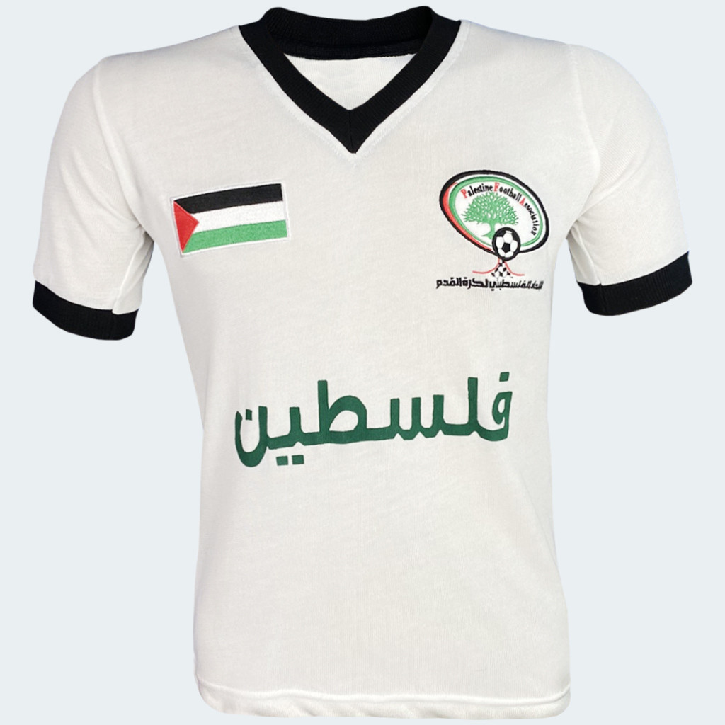 Camisa Retrô Palestina Gola V Branca