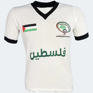 Camisa Retrô Palestina Gola V Branca