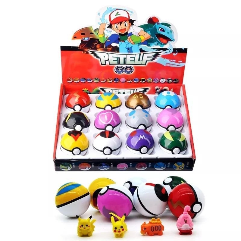Caixa C/12 Pokebola Pokemon Petelf Pop-up 12 Unidades - Em cada ...
