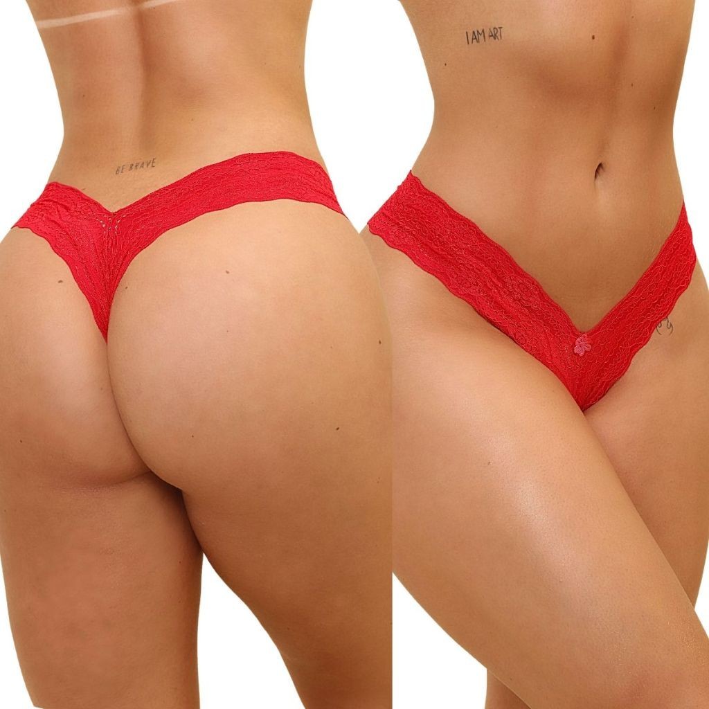 Kit 10 Calcinhas Fio Duplo Renda Lingerie Sexy