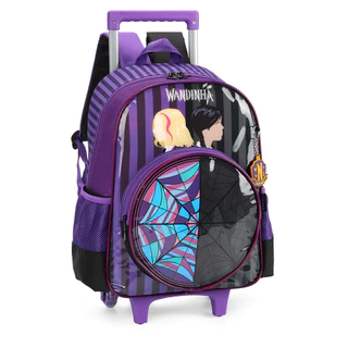 Mochila Carrinho Escolar Com Alça Família Addams Wandinha em Oferta na Shopee