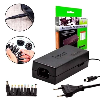 Fonte Carregador Universal Notebook Adaptador 120w com 9 Adaptador Conectores Bivolt Computador