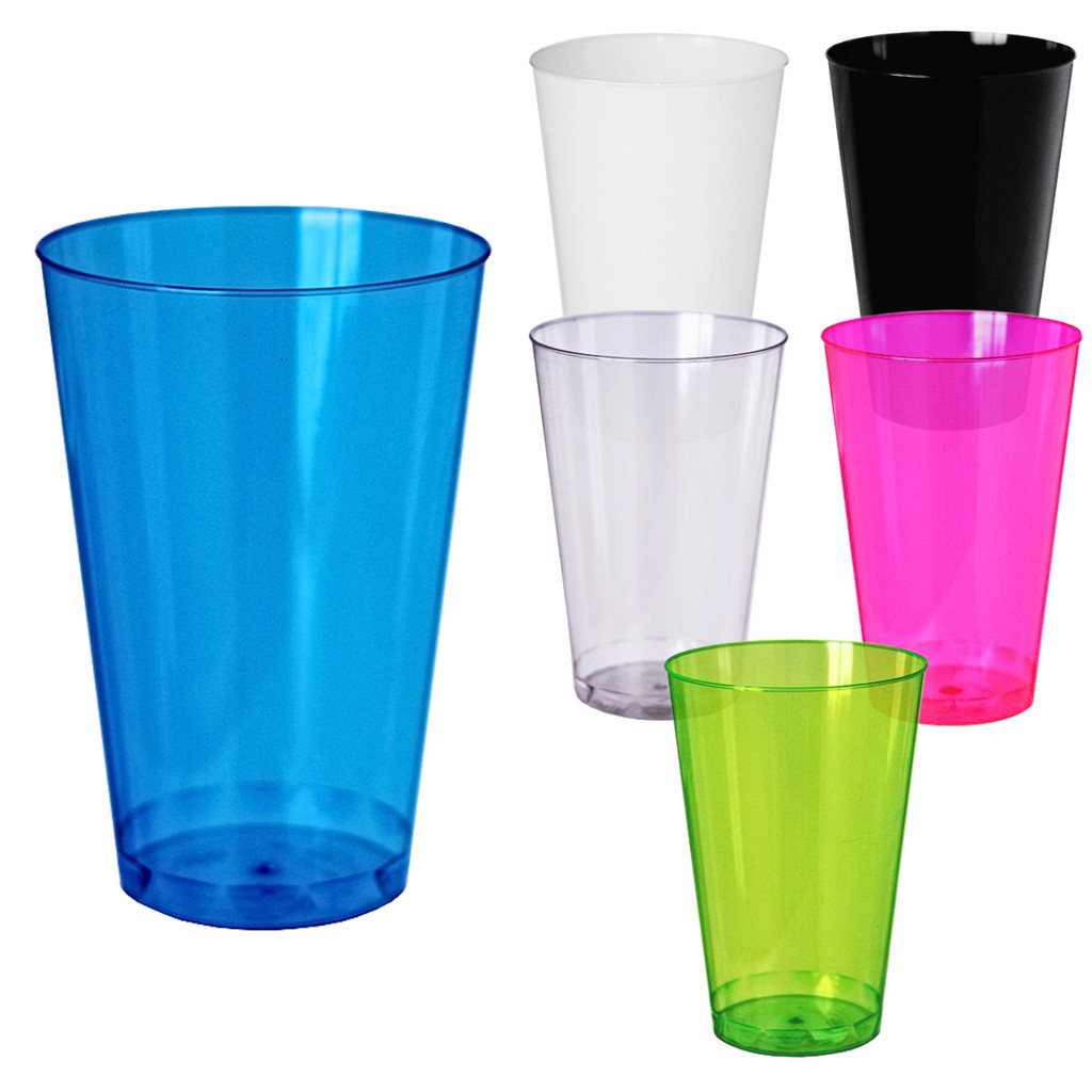 Kit 50 Copos Plastico Acrílico 300ml Lavável Descartável Resistente ...