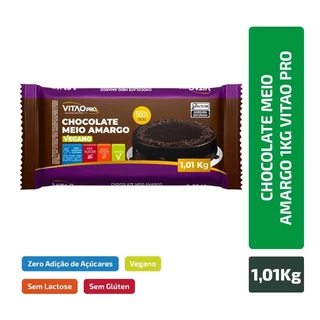 Chocolate Zero Meio Amargo Barra 1,01kg