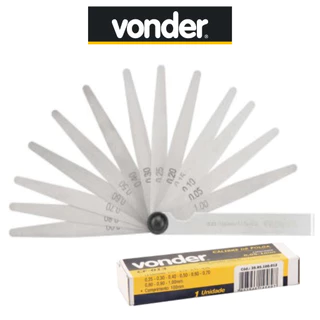 Calibre de Folga 0,05mm - 1,00mm com 13 Lâminas - VONDER