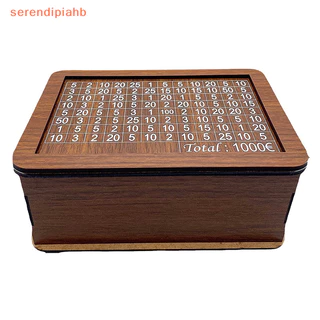 [serendipiahb] Money Box Piggy Bank Wood , Caixa De Dinheiro Reutilizável Com Objetivo De Poupança E Números Para Verificar Ajudar O Hábito