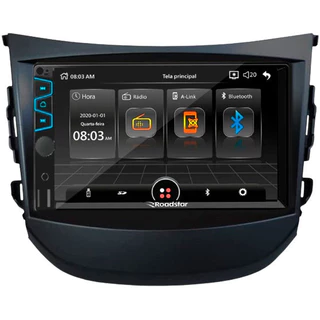 Central Multimídia MP5 Roadstar RS404BR 7" BT USB SD AUX + Câmera Ré Borboleta + Moldura 2din
