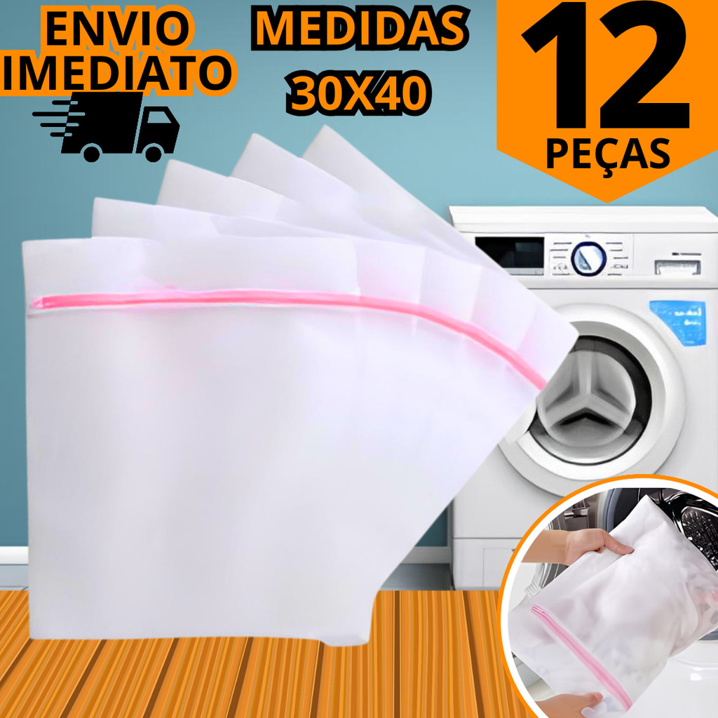 Kit 12 Saco Para Lavar Roupas Delicadas Saquinho De Roupas Intimas ...