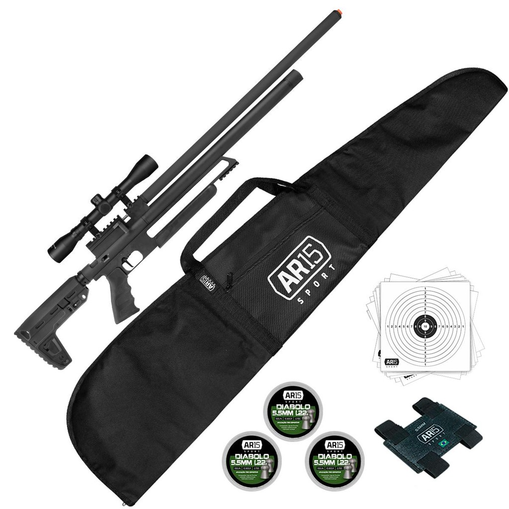Carabina de Pressao 5.5 PCP Quickshot Tatical com Luneta | Shopee Brasil