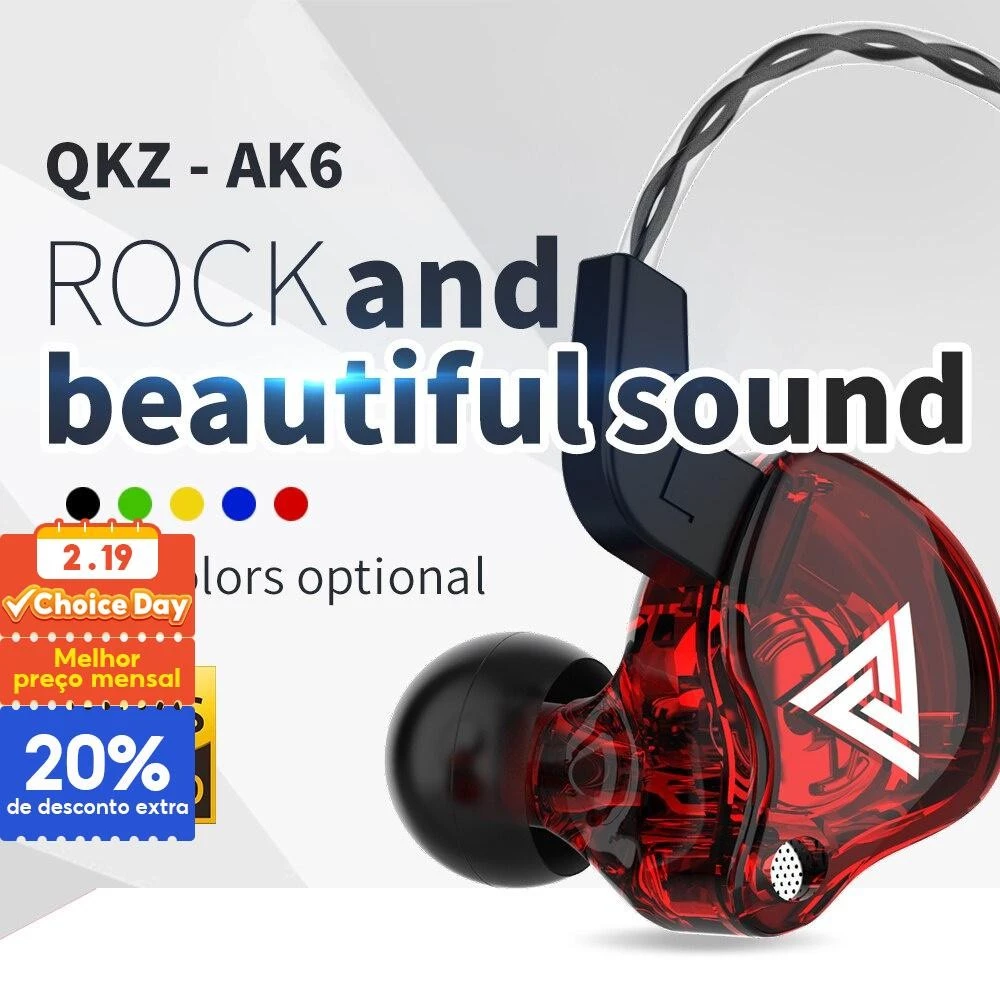 Qkz ak6 Fones De Ouvido Com Fio De 3,5mm Fone Estéreo hifi De Cobre Baixo Música De Corrida Jogos Esportivos em oferta na Shopee Qkz ak6 Fones De Ouvido Com Fio De 3,5mm Fone Estéreo hifi De Cobre Baixo Música De Corrida Jogos Esportivos