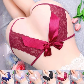 {HUZZ} G-string feminino sexy renda roupa interior oco tanga bandagem virilha aberta calcinha topo