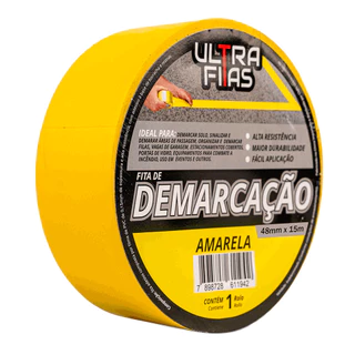 Fita Demarcação Solo PVC 15 Metros - Amarela
