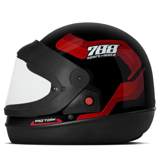 Capacete Moto Masculino Feminino Fechado Automático Pro Tork Sport Moto 788 Motoboy Motociclista Motoqueiro Homem Mulher Trabalho Viagem Passeio Viseira Cristal
