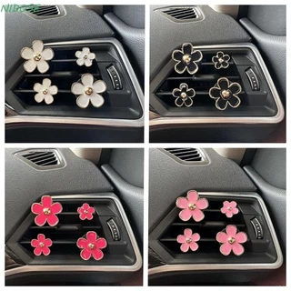 NIDOSE 4Pcs Clip De Ventilação Do Ar , Daisy Flower Fresco Colorido Para Carros , Acessórios De Decoração Interativos Bonitos Presentes De Natal Em Liga Metálica Saída Condicionado