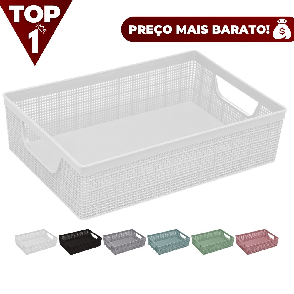 Cesta Caixa Organizadora Multiuso de Objetos Organizadora Jaguar Juta 2L