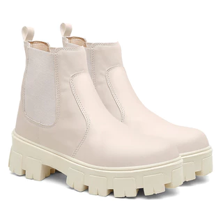 Coturno Feminino Blogueira Off White Tratorada Tendência
