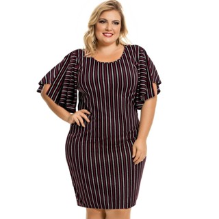 Vestido Decote Redondo Mangas Godê