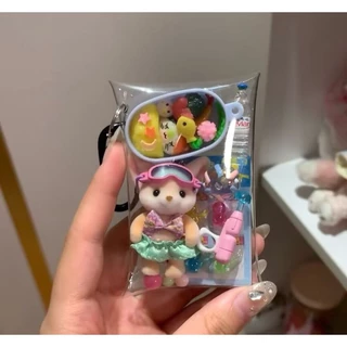 Mini Saco De Fraldas Boneca Fofinha Transparente Avançado De PVC Bebê De Bricolage Feito À Mão Pingente Exposição Para Homem Da Floresta , Presente De Aniversário Menina P17