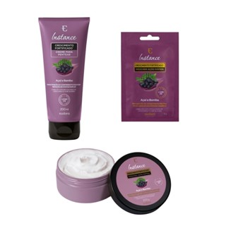 kit Eudora Máscara Capilar Creme Pentear Bambu Açai e Bambu